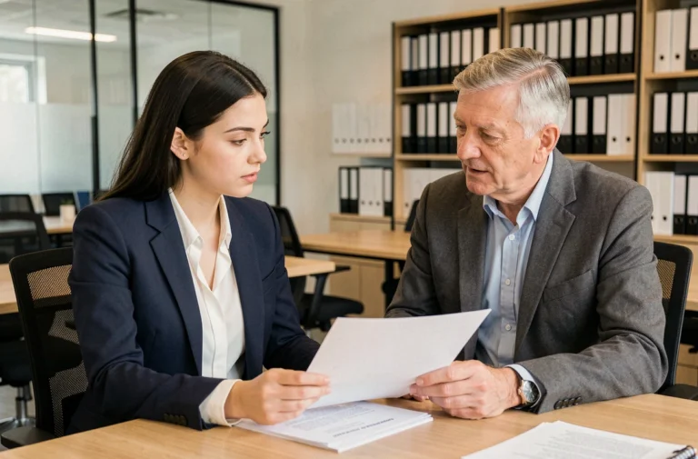 Jeune femme en alternance travaillant avec un mentor dans un bureau professionnel moderne